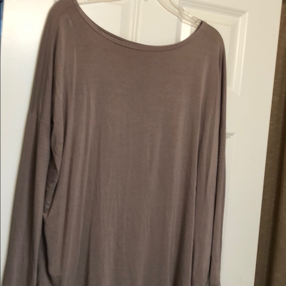 Taupe piko top. Size small